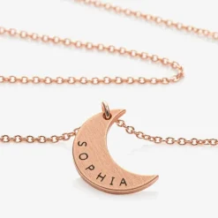 Treat Republic Personalised Rose Gold Plated Moon Necklace (46cm) Sale