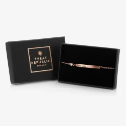 Treat Republic Personalised Rose Gold Swarovski Bracelet (21cm) Clearance