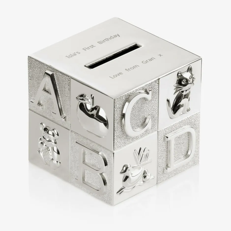 Treat Republic Personalised Silver Alphabet Money Box (10cm) Best