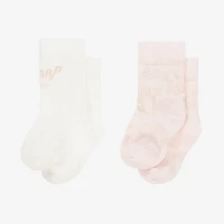 KENZO KIDS Pink & White Cotton Baby Socks (2 Pack) Sale