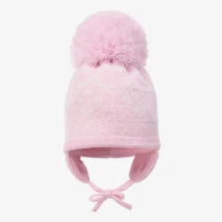 Sätila of Sweden Pink Alice Knitted Large Pom-Pom Beanie Outlet