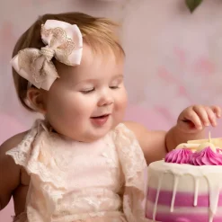 Cute Cute Pink & Gold Bow Clip (11cm) New