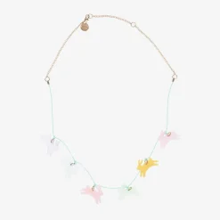 Meri Meri Pink & Green Bunny Necklace (58cm)
