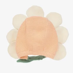 Meri Meri Pink & Ivory Knitted Flower Bonnet