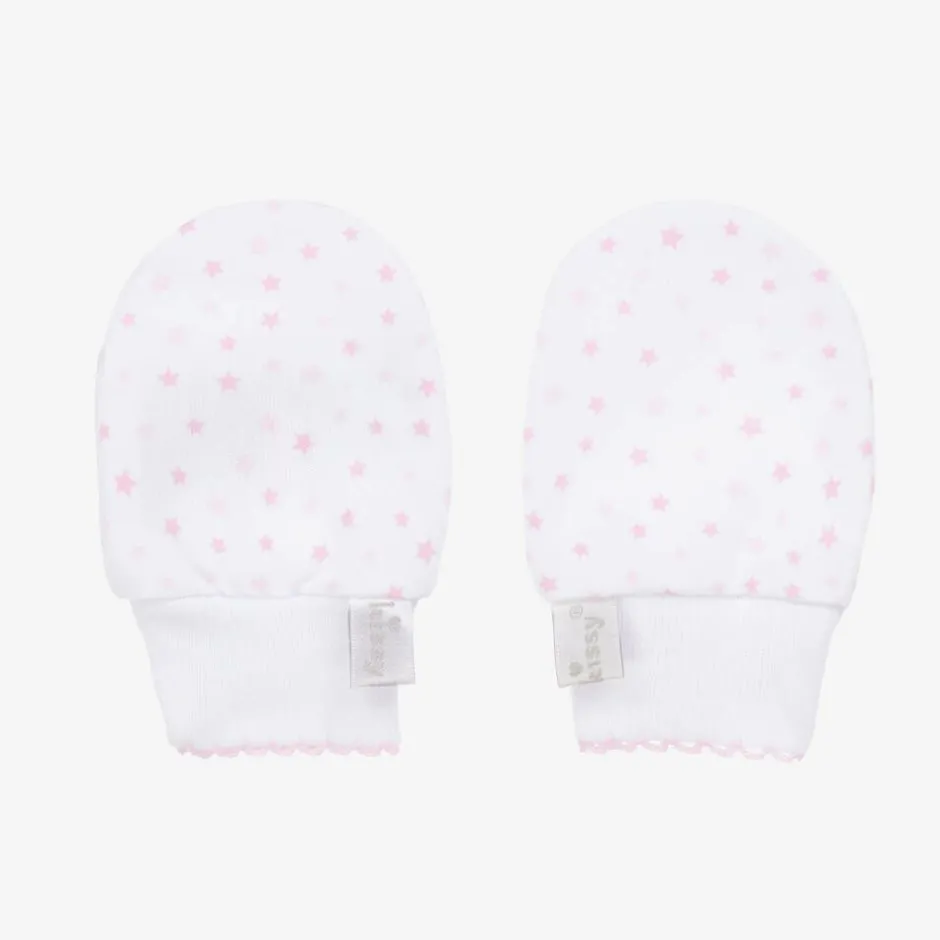 Kissy Kissy Pink & White Baby Sheep Scratch Mittens Discount