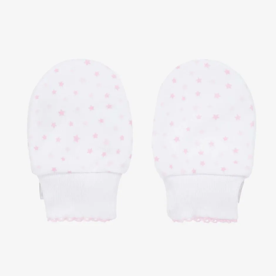 Kissy Kissy Pink & White Baby Sheep Scratch Mittens Discount