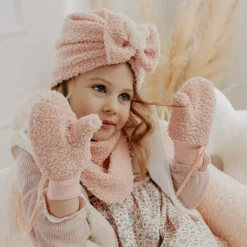 Jamiks Pink Bouclé Fleece Mittens Online