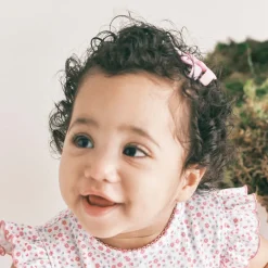 Peach Ribbons Pink Bow Hair Clip (5cm) Online