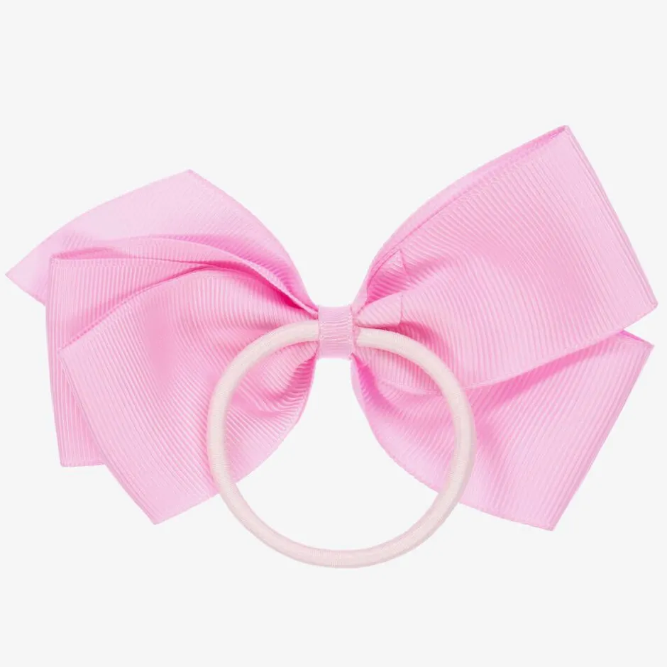 Peach Ribbons Pink Bow Hair Elastic (12cm) Outlet