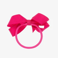 Peach Ribbons Pink Bow Hair Elastic (7cm) Hot