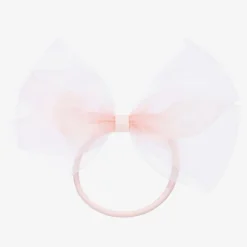 Peach Ribbons Pink Bow Hair Elastic (12cm) Clearance