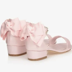 Angels Face Pink Bow Heel Sandals PalePink Clearance