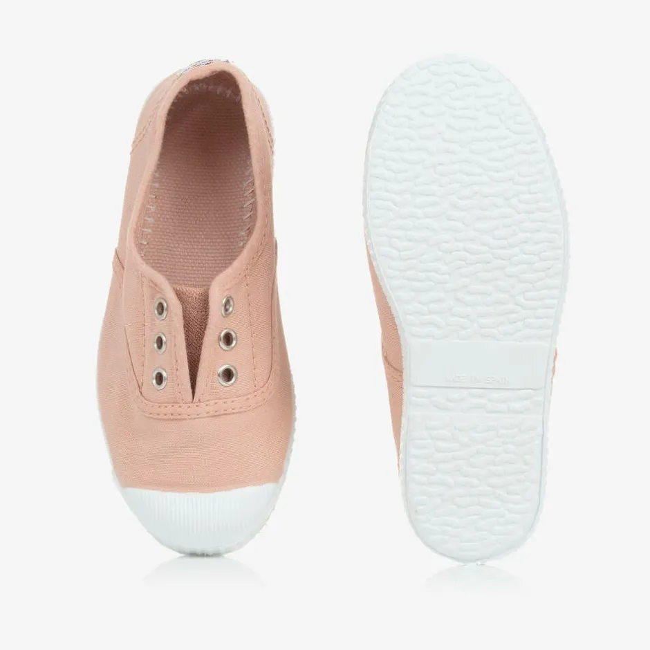 Pisamonas Pink Canvas Slip-On Trainers Sale
