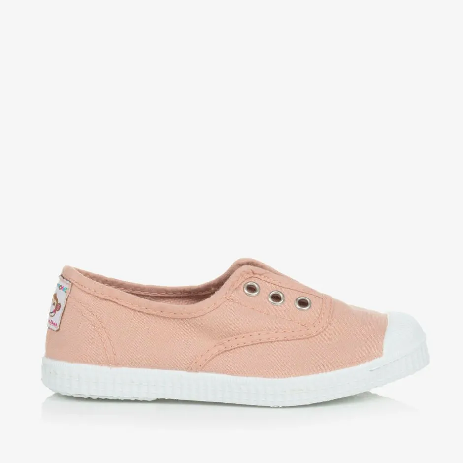 Pisamonas Pink Canvas Slip-On Trainers Sale