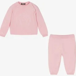 Versace Pink Cotton & Cashmere Baby Trouser Gift Set Clearance
