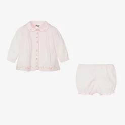 Sarah Louise Pink Cotton Baby Shorts Set Outlet