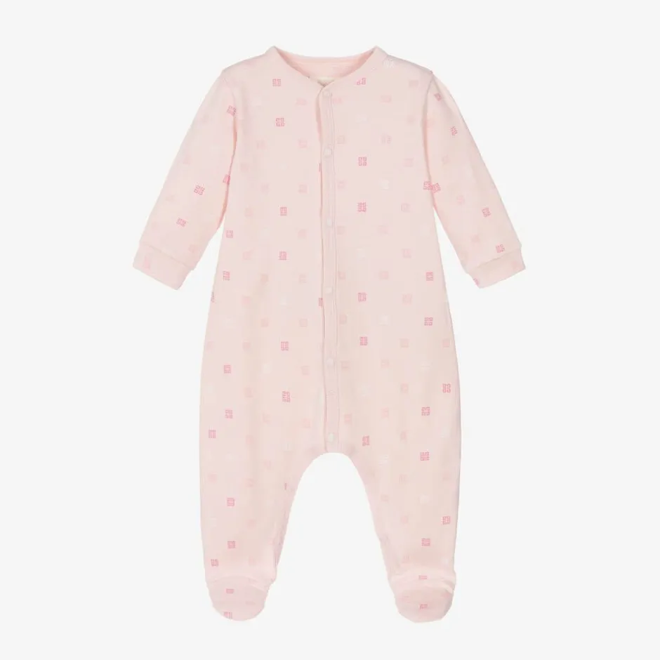 Givenchy Pink Cotton 4G Logo Babygrow Best