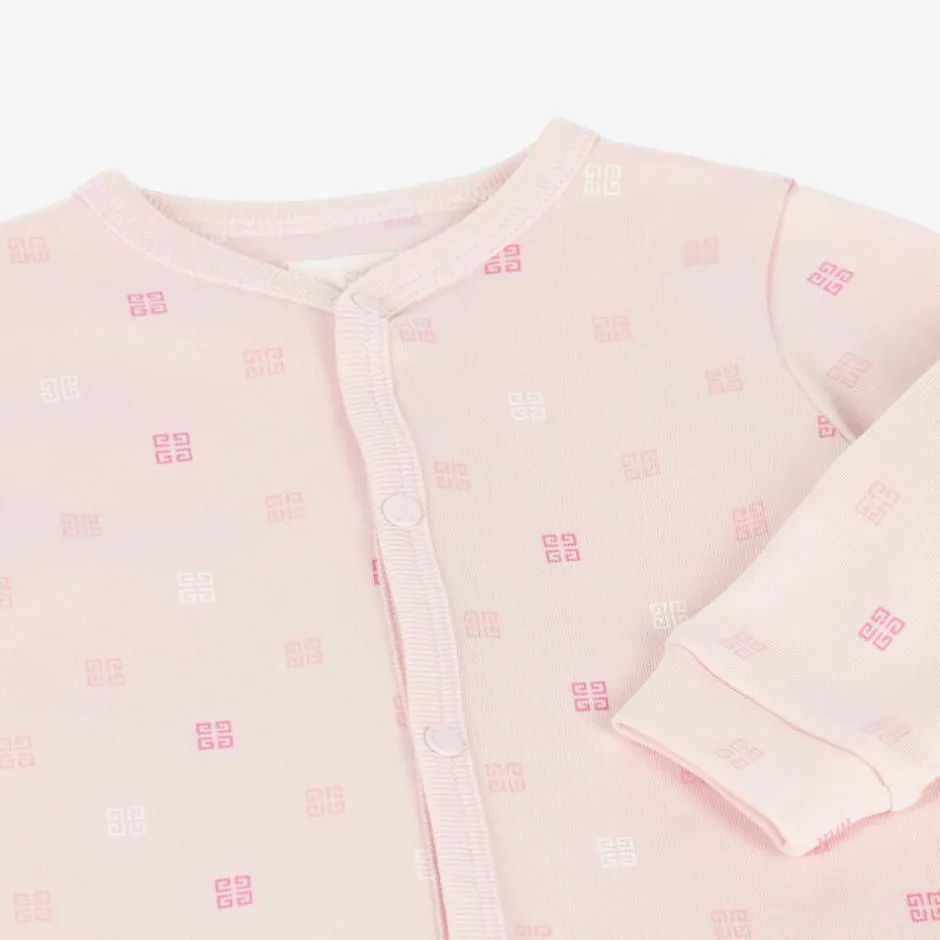 Givenchy Pink Cotton 4G Logo Babygrow Best