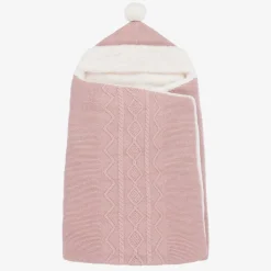 Mayoral Newborn Pink Cotton Knit Baby Nest (75cm) Discount