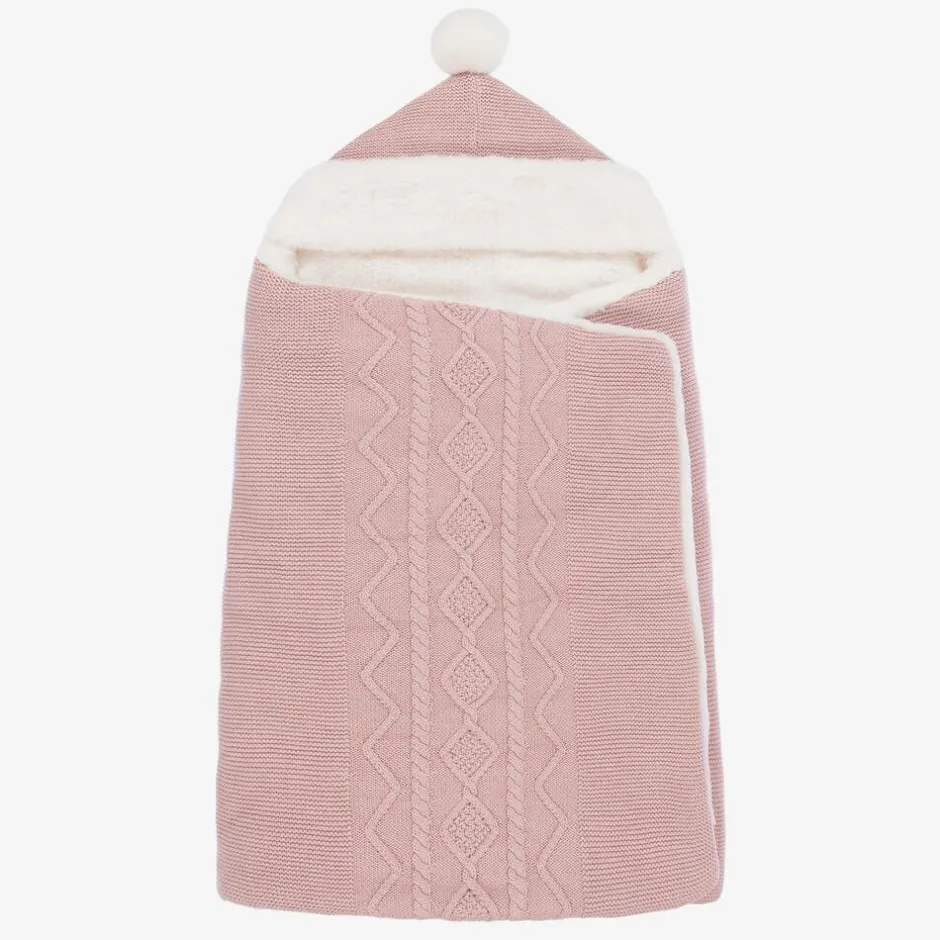Mayoral Newborn Pink Cotton Knit Baby Nest (75cm) Discount