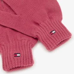 Tommy Hilfiger Pink Cotton Knit Flag Gloves Outlet
