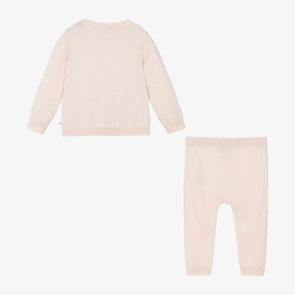 Marie-Chantal Pink Cotton Knit Trouser Set Clearance