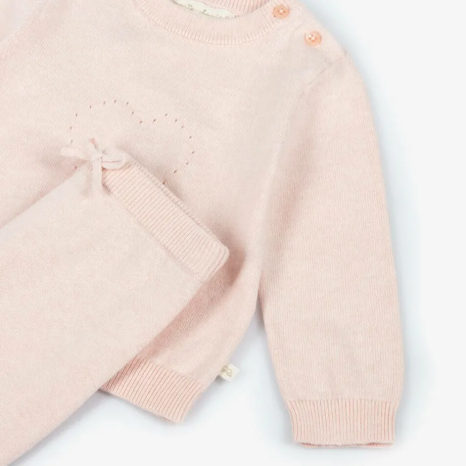 Marie-Chantal Pink Cotton Knit Trouser Set Clearance