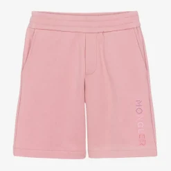 Moncler Enfant Pink Cotton Logo Shorts