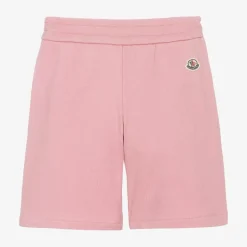 Moncler Enfant Pink Cotton Logo Shorts