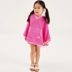 Mitty James Pink Cotton Towelling Poncho Hot