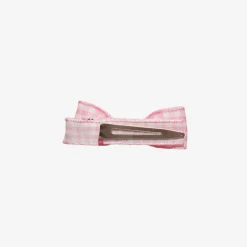 Peach Ribbons Pink Gingham Hair Clip (4.5cm) Outlet
