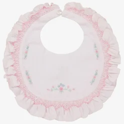 Sarah Louise Pink Hand-Smocked Baby Bib Best