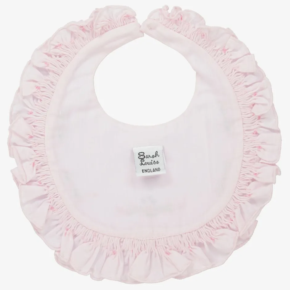 Sarah Louise Pink Hand-Smocked Baby Bib Best