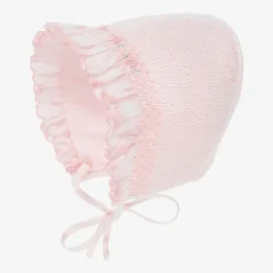 Sarah Louise Pink Hand-Smocked Bonnet Outlet