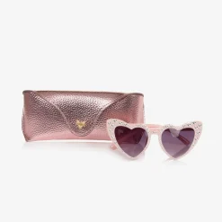 Angels Face Pink Heart Diamanté Sunglasses (UV400) Peach Sale