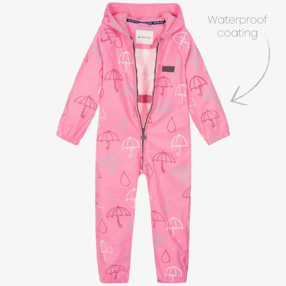 Mitty James Pink Hooded Waterproof Umbrella Rainsuit Clearance