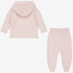 Beau KiD Pink Knitted Baby Trouser Set Clearance