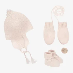 Bonpoint Pink Knitted Cashmere Baby Gift Set Outlet