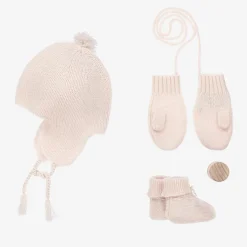 Bonpoint Pink Knitted Cashmere Baby Gift Set Outlet
