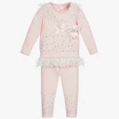 Caramelo Kids Pink Knitted Leggings Set Outlet