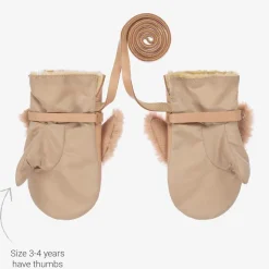 Donsje Pink Leather & Faux Fur Bunny Mittens Discount