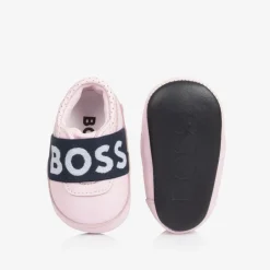 BOSS Pink Leather Baby Pre-Walker Shoes Clearance