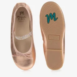 Manuela de Juan Pink Leather Gem Strap Pumps Online