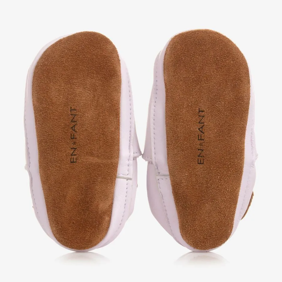 EN FANT Pink Leather Rabbit Slippers Clearance