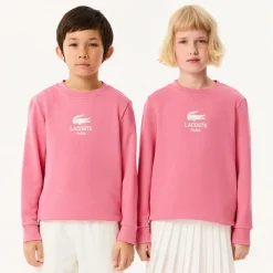Lacoste Pink Organic Cotton Crocodile Logo Sweatshirt Sale