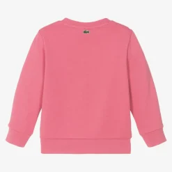 Lacoste Pink Organic Cotton Crocodile Logo Sweatshirt Sale