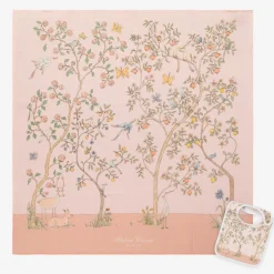 Atelier Choux Paris Pink Organic Cotton Swaddle & Bib Set New