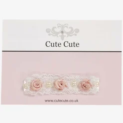 Cute Cute Pink Rose & Pearl Headband Best