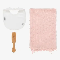 G.H.Hurt amp; Son Pink Shawl & Bib Baby Gift Set Hot