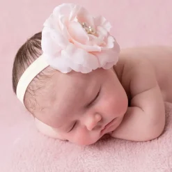 Cute Cute Pink Silk Rose with Diamanté & Pearl Headband Discount
